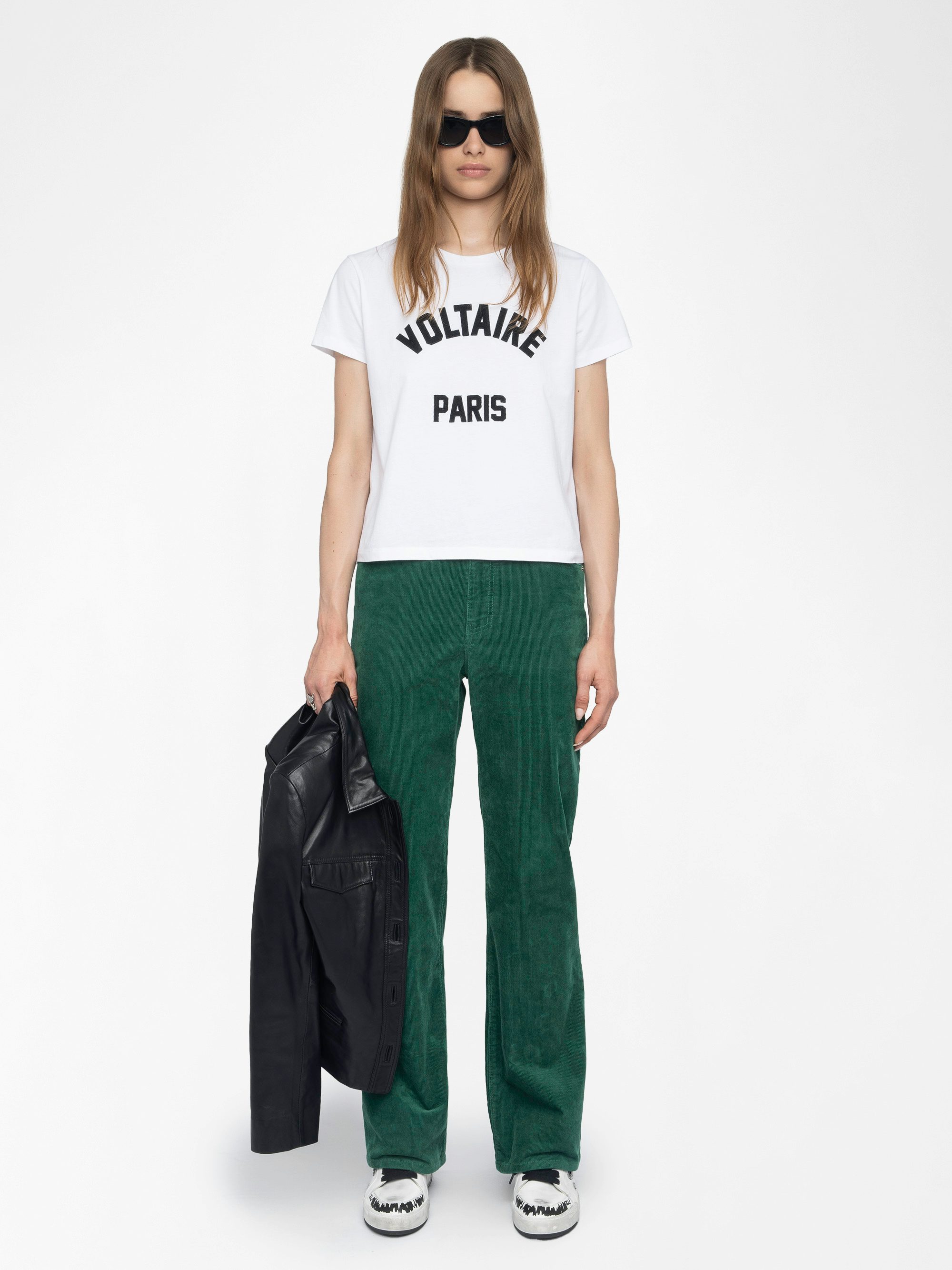 Alys T-shirt - Short-sleeved T-shirt with wording patch on the front.